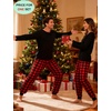 image:imageSWOMOG Christmas Pajamas Set for Couples Long Sleeve Sleepwear Women amp Men Matching Pjs Set Loungewear SetNavy Blue  Solid Top