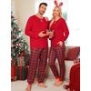 image:imageSWOMOG Christmas Pajamas Set for Couples Long Sleeve Sleepwear Women amp Men Matching Pjs Set Loungewear SetRed
