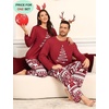 image:imageSWOMOG Christmas Pajamas Set for Couples Long Sleeve Sleepwear Women amp Men Matching Pjs Set Loungewear SetRed Christmas Tree