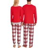 image:imageSWOMOG Christmas Pajamas Set for Couples Long Sleeve Sleepwear Women amp Men Matching Pjs Set Loungewear SetRed White Plaid