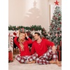 image:imageSWOMOG Christmas Pajamas Set for Couples Long Sleeve Sleepwear Women amp Men Matching Pjs Set Loungewear SetRed White Plaid