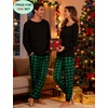 image:imageSWOMOG Christmas Pajamas Set for Couples Long Sleeve Sleepwear Women amp Men Matching Pjs Set Loungewear SetZ  Green  Solid Top