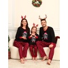 image:imageSWOMOG Couple Matching Pajamas Set Christmas Pajamas Long Sleeve Button Down Pj Set Festival Party Xmas SleepwearBlack Christmas Tree