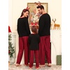 image:imageSWOMOG Couple Matching Pajamas Set Christmas Pajamas Long Sleeve Button Down Pj Set Festival Party Xmas SleepwearBlack Christmas Tree