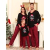 image:imageSWOMOG Couple Matching Pajamas Set Christmas Pajamas Long Sleeve Button Down Pj Set Festival Party Xmas SleepwearBlack Christmas Tree