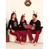 image:imageSWOMOG Couple Matching Pajamas Set Christmas Pajamas Long Sleeve Button Down Pj Set Festival Party Xmas SleepwearBlack Christmas Tree