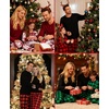 image:imageSWOMOG Couple Matching Pajamas Set Christmas Pajamas Long Sleeve Button Down Pj Set Festival Party Xmas SleepwearBlack Green Plaid