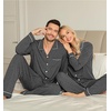 image:imageSWOMOG Couple Matching Pajamas Set Christmas Pajamas Long Sleeve Button Down Pj Set Festival Party Xmas SleepwearDeep Grey
