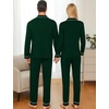 image:imageSWOMOG Couple Matching Pajamas Set Christmas Pajamas Long Sleeve Button Down Pj Set Festival Party Xmas SleepwearGreen