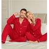 image:imageSWOMOG Couple Matching Pajamas Set Christmas Pajamas Long Sleeve Button Down Pj Set Festival Party Xmas SleepwearRed