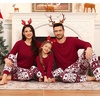 image:imageSWOMOG Couple Matching Pajamas Set Christmas Pajamas Long Sleeve Button Down Pj Set Festival Party Xmas SleepwearWhite Red Christmas Tree