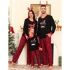 image:imageSWOMOG Couple Matching Pajamas Set Christmas Pajamas Long Sleeve Button Down Pj Set Festival Party Xmas SleepwearZblack Merry Christmas