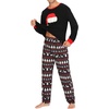image:imageSWOMOG Couple Matching Pajamas Set Christmas Pajamas Long Sleeve Button Down Pj Set Festival Party Xmas SleepwearZchristmas Hat