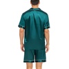 image:imageSWOMOG Couple Matching Pajamas Sets Women amp Men Button Down Silk Pjs Men Short Sleeve Soft Lounge Sets 2 Pcs LoungewearGreen