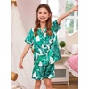 image:imageSWOMOG Couple Matching Pajamas Sets Women amp Men Button Down Silk Pjs Men Short Sleeve Soft Lounge Sets 2 Pcs LoungewearWhite Leaves