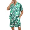 image:imageSWOMOG Couple Matching Pajamas Sets Women amp Men Button Down Silk Pjs Men Short Sleeve Soft Lounge Sets 2 Pcs LoungewearWhite Leaves