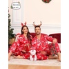 image:imageSWOMOG Couples Matching Pajamas Set Women amp Men Satin Long Sleeve Sleepwear Soft Button Down Pj Set Silk LoungewearChristmas Red