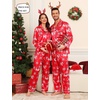 image:imageSWOMOG Couples Matching Pajamas Set Women amp Men Satin Long Sleeve Sleepwear Soft Button Down Pj Set Silk LoungewearChristmas Red