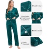 image:imageSWOMOG Couples Matching Pajamas Set Women amp Men Satin Long Sleeve Sleepwear Soft Button Down Pj Set Silk LoungewearGreen