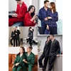 image:imageSWOMOG Couples Matching Pajamas Set Women amp Men Satin Long Sleeve Sleepwear Soft Button Down Pj Set Silk LoungewearGreen