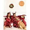 image:imageSWOMOG Couples Pajamas Sets Silk Satin Long Sleeve Sleepwear Button Down Loungewear Pjs Set Classic Pajama SXXLRed Christmas