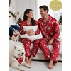 image:imageSWOMOG Couples Pajamas Sets Silk Satin Long Sleeve Sleepwear Button Down Loungewear Pjs Set Classic Pajama SXXLRed Christmas
