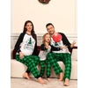 image:imageSWOMOG Family Christmas Matching Pajamas Sets Long Sleeve Pjs Holiday Sleepwear Women Men Soft Loungewear SetGreen Black Plaid