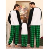 image:imageSWOMOG Family Christmas Matching Pajamas Sets Long Sleeve Pjs Holiday Sleepwear Women Men Soft Loungewear SetGreen Black Plaid