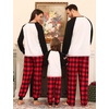 image:imageSWOMOG Family Christmas Matching Pajamas Sets Long Sleeve Pjs Holiday Sleepwear Women Men Soft Loungewear SetRed Black Plaid