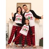 image:imageSWOMOG Family Christmas Matching Pajamas Sets Long Sleeve Pjs Holiday Sleepwear Women Men Soft Loungewear SetRed Black Plaid