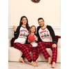 image:imageSWOMOG Family Christmas Matching Pajamas Sets Long Sleeve Pjs Holiday Sleepwear Women Men Soft Loungewear SetRed Black Plaid
