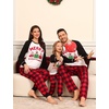image:imageSWOMOG Family Christmas Matching Pajamas Sets Long Sleeve Pjs Holiday Sleepwear Women Men Soft Loungewear SetRed Black Plaid
