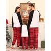 image:imageSWOMOG Family Christmas Matching Pajamas Sets Long Sleeve Pjs Holiday Sleepwear Women Men Soft Loungewear SetRed Green Plaid