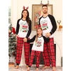 image:imageSWOMOG Family Christmas Matching Pajamas Sets Long Sleeve Pjs Holiday Sleepwear Women Men Soft Loungewear SetRed Green Plaid