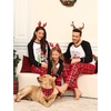 image:imageSWOMOG Family Christmas Matching Pajamas Sets Long Sleeve Pjs Holiday Sleepwear Women Men Soft Loungewear SetRed Green Plaid