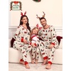 image:imageSWOMOG Family Christmas Matching Pajamas Sets Soft Couple PJS Xmas Long Sleeve Womens Mens Sleepwear Holiday Lounge SetsRed Elk