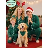image:imageSWOMOG Family Christmas Pajamas Set Long Sleeve Sleepwear Sets Button Down Loungewear Set Party Holiday Pjs SetsChristmas Green