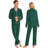 image:imageSWOMOG Family Christmas Pajamas Set Long Sleeve Sleepwear Sets Button Down Loungewear Set Party Holiday Pjs SetsChristmas Green