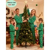 image:imageSWOMOG Family Christmas Pajamas Set Long Sleeve Sleepwear Sets Button Down Loungewear Set Party Holiday Pjs SetsGreen With Santa Claus