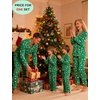 image:imageSWOMOG Family Christmas Pajamas Set Long Sleeve Sleepwear Sets Button Down Loungewear Set Party Holiday Pjs SetsGreen With Santa Claus