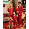 image:imageSWOMOG Family Christmas Pajamas Set Long Sleeve Sleepwear Sets Button Down Loungewear Set Party Holiday Pjs SetsRed