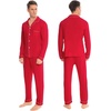 image:imageSWOMOG Family Christmas Pajamas Set Long Sleeve Sleepwear Sets Button Down Loungewear Set Party Holiday Pjs SetsRed