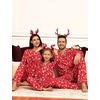 image:imageSWOMOG Family Christmas Pajamas Set Long Sleeve Sleepwear Sets Button Down Loungewear Set Party Holiday Pjs SetsRed Christmas Deer