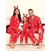 image:imageSWOMOG Family Christmas Pajamas Set Long Sleeve Sleepwear Sets Button Down Loungewear Set Party Holiday Pjs SetsRed Christmas Pattern