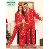 image:imageSWOMOG Family Christmas Pajamas Set Long Sleeve Sleepwear Sets Button Down Loungewear Set Party Holiday Pjs SetsRed Christmas Pattern