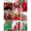 image:imageSWOMOG Family Christmas Pajamas Set Long Sleeve Sleepwear Sets Button Down Loungewear Set Party Holiday Pjs SetsRed White Grid