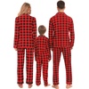 image:imageSWOMOG Family Christmas Pajamas Set Long Sleeve Sleepwear Sets Button Down Loungewear Set Party Holiday Pjs SetsRed With Black Grid