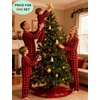 image:imageSWOMOG Family Christmas Pajamas Set Long Sleeve Sleepwear Sets Button Down Loungewear Set Party Holiday Pjs SetsRed With Black Grid