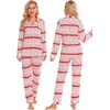 image:imageSWOMOG Family Christmas Pajamas Set Long Sleeve Sleepwear Sets Button Down Loungewear Set Party Holiday Pjs SetsWhite With Flower Deer