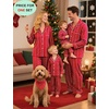 image:imageSWOMOG Family Christmas Pajamas Set Long Sleeve Sleepwear Sets Button Down Loungewear Set Party Holiday Pjs SetsWine Red Stripes